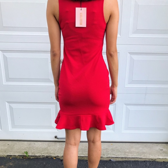NWT MISSGUIDED RED RUFFLE DRESS - Picture 3 of 4
